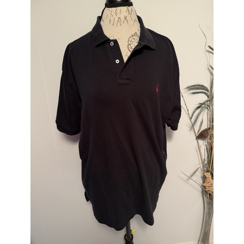 Polo‎ Ralph Lauren Mens Short Sleeve XL Black Red Logo